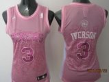 Wholesale Cheap Philadelphia 76ers #3 Allen Iverson Pink Womens Jersey