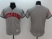 Wholesale Cheap Pirates Blank Grey Fashion Stars & Stripes Flexbase Authentic Stitched MLB Jersey