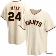 Wholesale Cheap Men's San Francisco Giants #24 Willie Mays Cream Cool Base Stitched Baseball Jersey