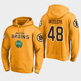 Wholesale Cheap Bruins #48 Matt Grzelcyk Gold 2018 Winter Classic Fanatics Alternate Logo Hoodie