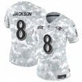 Cheap Women's Baltimore Ravens #8 Lamar Jackson 2024 F.U.S.E Arctic Camo Salute To Service Limited Stitched Football Jersey(Run Small)