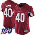 Wholesale Cheap Nike Cardinals #40 Pat Tillman Red Team Color Women's Stitched NFL 100th Season Vapor Limited Jersey