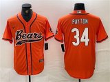 Cheap Men's Chicago Bears #34 Walter Payton Orange With Patch Cool Base Stitched Baseball Jersey