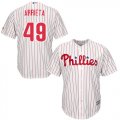 Wholesale Cheap Phillies #49 Jake Arrieta White(Red Strip) New Cool Base Stitched MLB Jersey