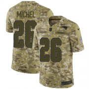 Wholesale Cheap Nike Patriots #26 Sony Michel Camo Youth Stitched NFL Limited 2018 Salute to Service Jersey