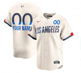 Men\'s Los Angeles Dodgers Active Player Custom Cream 2024 City Connect Limited Stitched Baseball Jersey