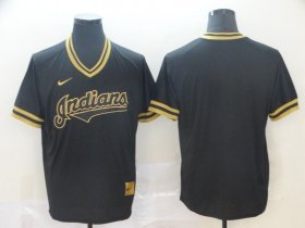 Wholesale Cheap Men Cleveland Indians Blank Black gold Game Nike 2022 MLB Jersey