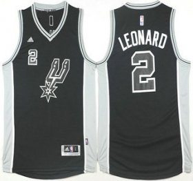 Wholesale Cheap Men\'s San Antonio Spurs #2 Kawhi Leonard Revolution 30 Swingman 2015-16 New Black Jersey