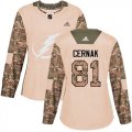 Cheap Adidas Lightning #81 Erik Cernak Camo Authentic 2017 Veterans Day Women's Stitched NHL Jersey