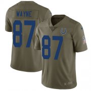 Wholesale Cheap Nike Colts #87 Reggie Wayne Olive Men's Stitched NFL Limited 2017 Salute to Service Jersey