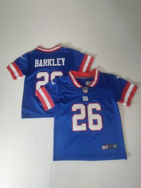 Wholesale Cheap Toddlers New York Giants #26 Saquon Barkley Royal Vapor Untouchable Classic Stitched Jersey