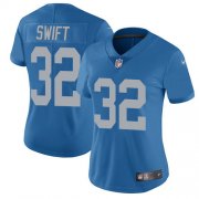 Wholesale Cheap Nike Lions #32 D'Andre Swift Blue Throwback Women's Stitched NFL Vapor Untouchable Limited Jersey