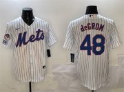 Cheap Men's New York Mets #48 Jacob DeGrom White 2025 Spring Training Cool Base Stitched Baseball Jersey