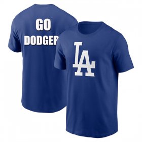 Cheap Men\'s Los Angeles Dodgers Go Dodgers Blue 2024 Fan Limited T-Shirt