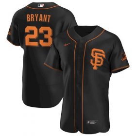 Wholesale Cheap Men\'s San Francisco Giants #23 Kris Bryant Black Flex Base Nike Jersey