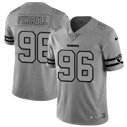 Wholesale Cheap Las Vegas Raiders #96 Clelin Ferrell Men's Nike Gray Gridiron II Vapor Untouchable Limited NFL Jersey