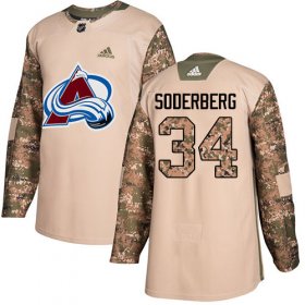 Wholesale Cheap Adidas Avalanche #34 Carl Soderberg Camo Authentic 2017 Veterans Day Stitched NHL Jersey