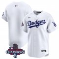 Cheap Men's Los Angeles Dodgers Blank White 2024 World Series Home Limited Stitched Baseball Jersey