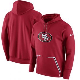 Wholesale Cheap Men\'s San Francisco 49ers Nike Scarlet Champ Drive Vapor Speed Performance Pullover Hoodie