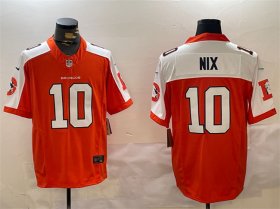 Cheap Men\'s Denver Broncos #10 Bo Nix Orange 2024 F.U.S.E. Throwback Vapor Limited Alternate Stitched Football Jersey