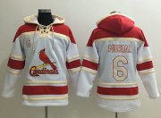 Wholesale Cheap Cardinals #6 Stan Musial White Sawyer Hooded Sweatshirt MLB Hoodie