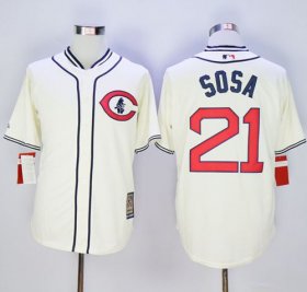 Wholesale Cheap Cubs #21 Sammy Sosa Cream 1929 Turn Back The Clock Stitched MLB Jersey