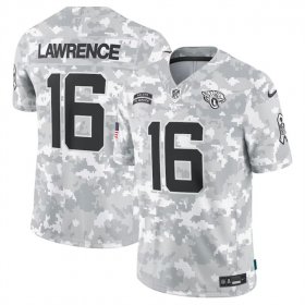 Men\'s Jacksonville Jaguars #16 Trevor Lawrence 2024 Arctic Camo Salute To Service Limited Stitched Football Jersey