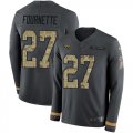 Wholesale Cheap Nike Jaguars #27 Leonard Fournette Anthracite Salute to Service Men's Stitched NFL Limited Therma Long Sleeve Jersey