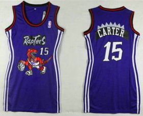 Wholesale Cheap Women\'s Toronto Raptors #15 Vince Carter Purple Dress