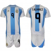 Cheap Men's Argentina #9 Gabriel Batistuta White Blue 2024-25 Home Soccer Jersey Suit