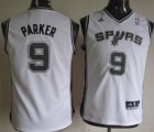 Cheap San Antonio Spurs #9 Tony Parker White Kids Jersey