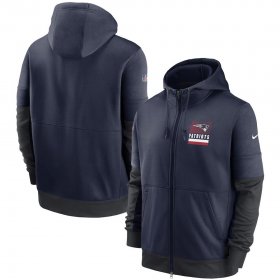 Wholesale Cheap New England Patriots Nike Sideline Impact Lockup Performance Full-Zip Hoodie Navy