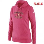 Wholesale Cheap Women's Nike Minnesota Vikings Heart & Soul Pullover Hoodie Pink