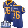 Wholesale Cheap Nike Rams #76 Orlando Pace Royal Blue Alternate Super Bowl LIII Bound Men's Stitched NFL Vapor Untouchable Elite Jersey