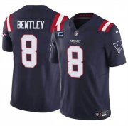 Cheap Men's New England Patriots #8 Ja'Whaun Bentley Navy F.U.S.E. With 4-Star C Patch Vapor Limited Stitched Football Jersey