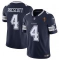 Wholesale Cheap Men's Dallas Cowboys #4 Dak Prescott Navy 2023 F.U.S.E. With Walter Payton Patch Vapor Limited Football Stitched Jersey