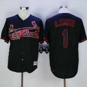 Wholesale Cheap Cardinals #1 Ozzie Smith Black New Cool Base Fashion Stitched MLB Jersey