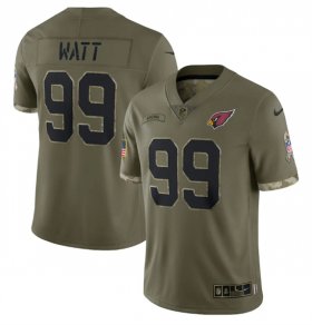 Wholesale Cheap Men\'s Arizona Cardinals #99 J.J. Watt 2022 Olive Salute To Service Limited Stitched Jersey