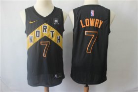 Wholesale Cheap Raptors 7 Kyle Lowry Black City Edition Nike Swingman Jersey