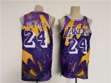 Wholesale Cheap Men's Los Angeles Lakers #24 Kobe Bryant Purple Throwback basketball Jersey