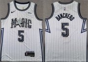 Cheap Men's Orlando Magic #5 Paolo Banchero Silver 2024-25 City Edition Stitched Basketball Jersey