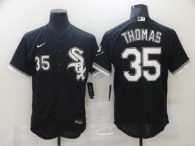 Wholesale Cheap Men\'s Chicago White Sox #35 Frank Thomas Black Stitched MLB Flex Base Nike Jersey