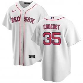 Cheap Men\'s Boston Red Sox #35 Garrett Crochet White 2024 Cool Base Stitched Baseball Jersey