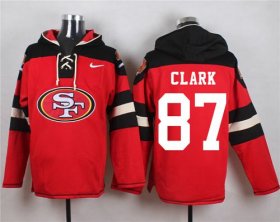 Wholesale Cheap Nike 49ers #87 Dwight Clark Red Player Pullover NFL Hoodie