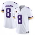 Wholesale Cheap Men's Minnesota Vikings #8 Kirk Cousins White 2023 F.U.S.E. With 4-Star C Patch Vapor Untouchable Limited Football Stitched Jersey