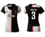 Wholesale Cheap Women's Juventus #3 Chiellini Home Soccer Club Jersey