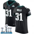 Wholesale Cheap Nike Eagles #31 Jalen Mills Black Alternate Super Bowl LII Men's Stitched NFL Vapor Untouchable Elite Jersey