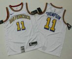 Wholesale Cheap Men's Golden State Warriors #11 Klay Thompson White 2019 Nike Swingman Printed NBA Jersey