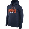 Wholesale Cheap Men's Denver Broncos Nike Navy Sideline ThermaFit Performance PO Hoodie