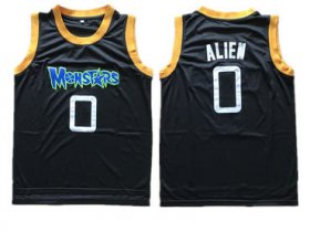 Wholesale Cheap Monstars 0 Alien Black Space Jam Stitched Movie Jersey